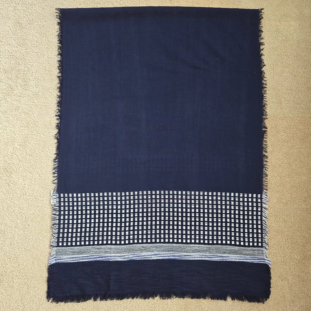 NWT J. Crew Cotton Scarf Navy & White